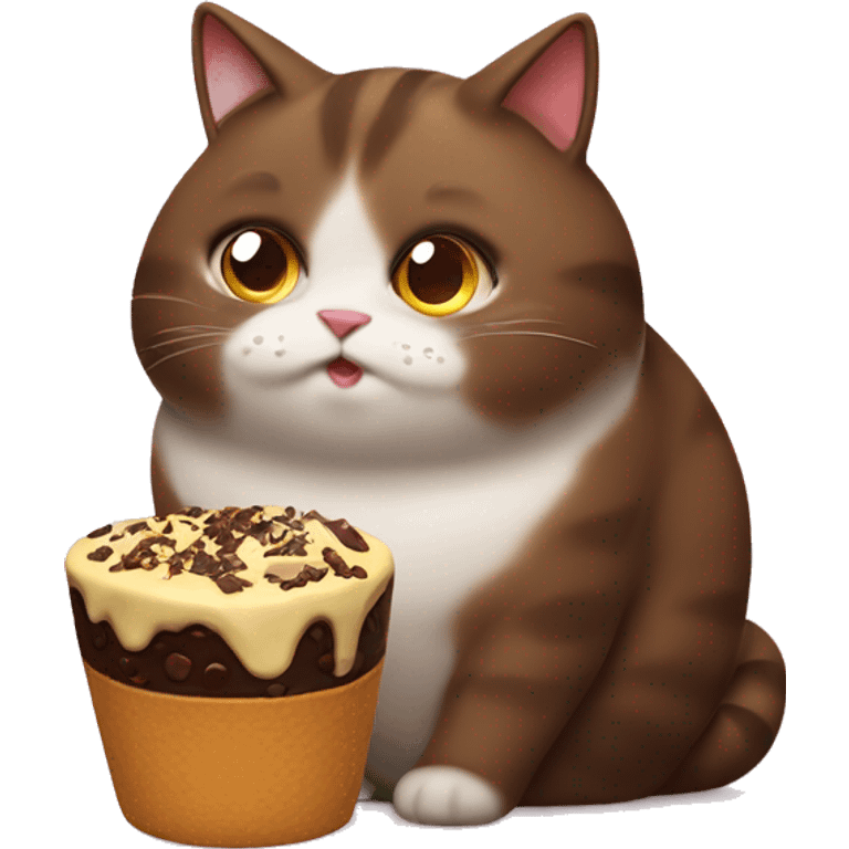 Fat cat eat chocolate emoji