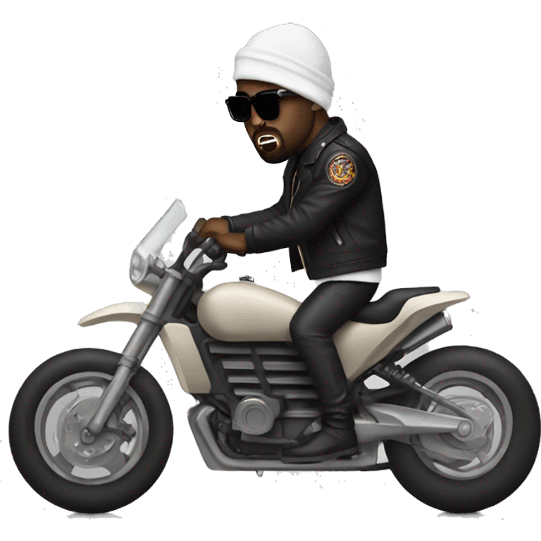 kanye west on a motorcycle  emoji