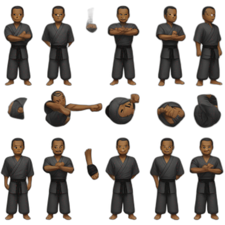 Black kung-fu master emoji