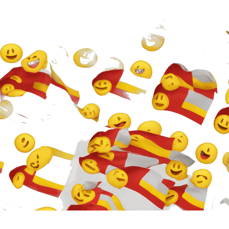 Un drapeau rouge et jaune avec le mot écrit dessus zapa emoji