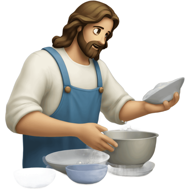 Jesus Christ doing dishes emoji