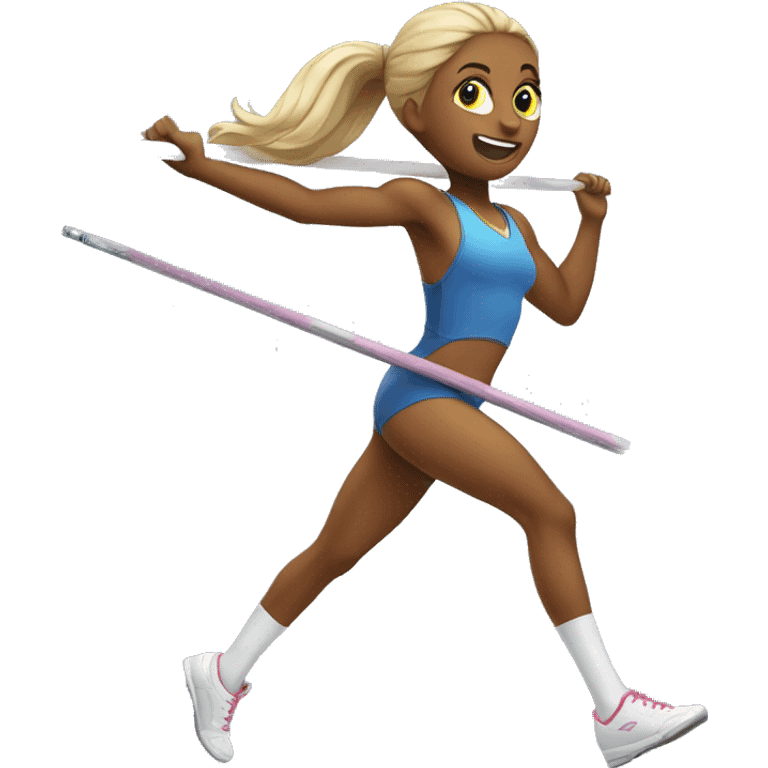 Girl pole vaulter emoji