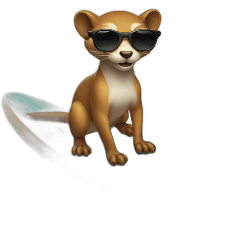  weasel with sunglasses on a surf board emoji