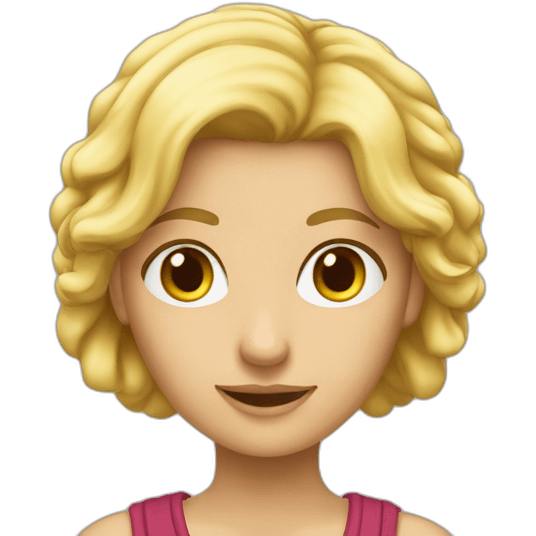 Fille blonde lisant un roman emoji