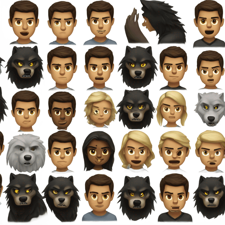 Jacob black turning into a werewolf emoji