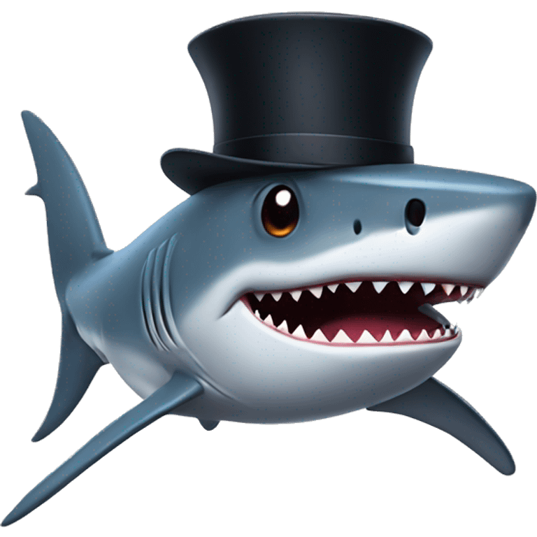 shark with tophat emoji