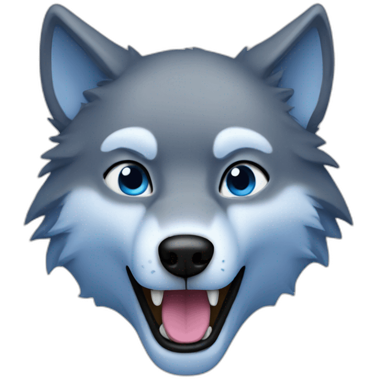 Blue wolf emoji