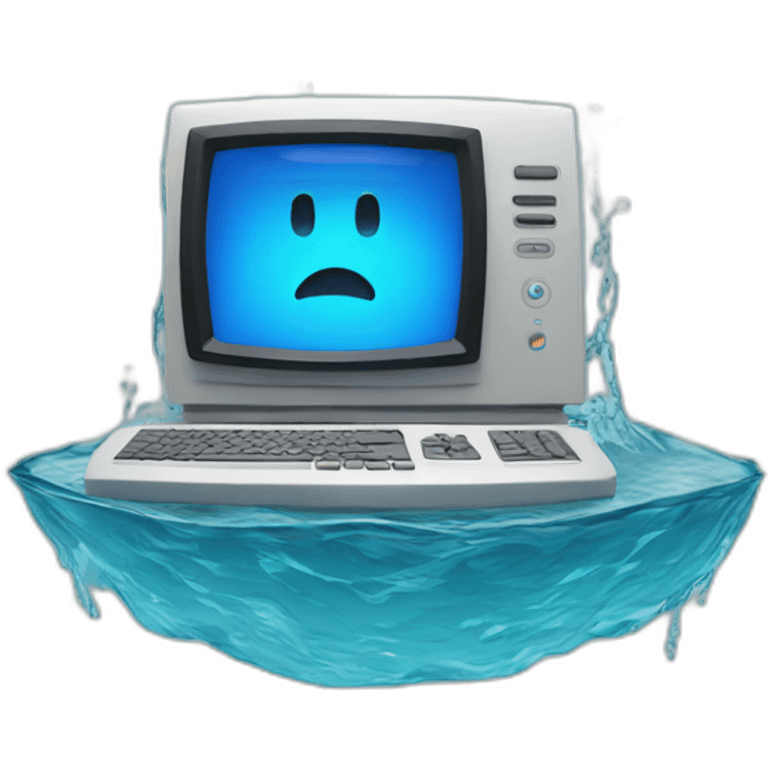 computer inside water emoji