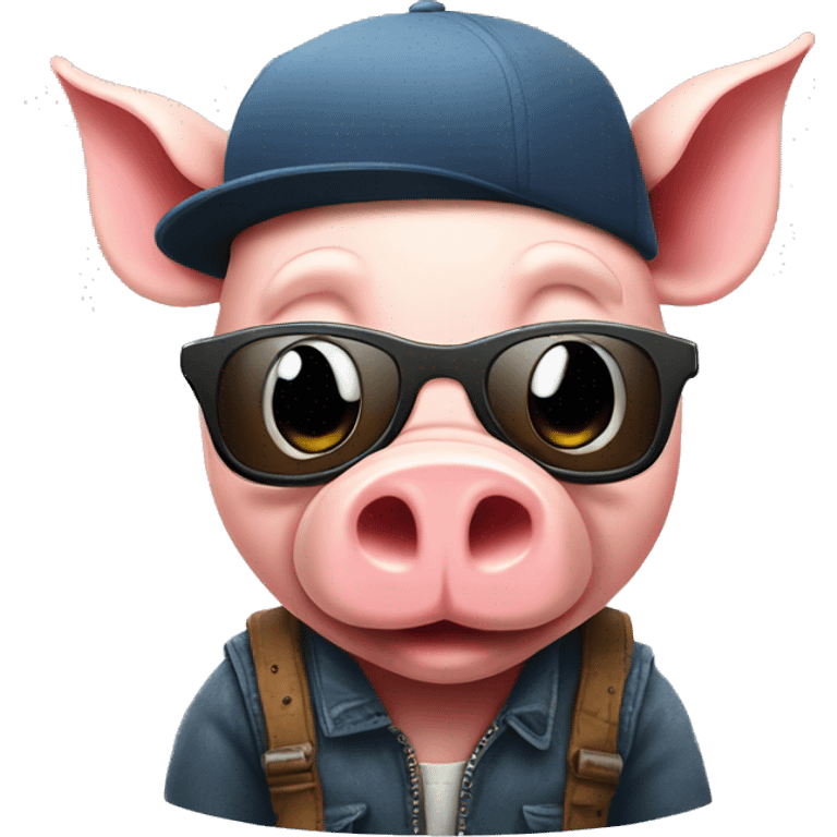 cool pig emoji