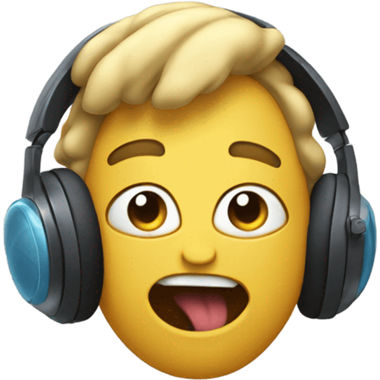 The fart emoji with headphones  emoji