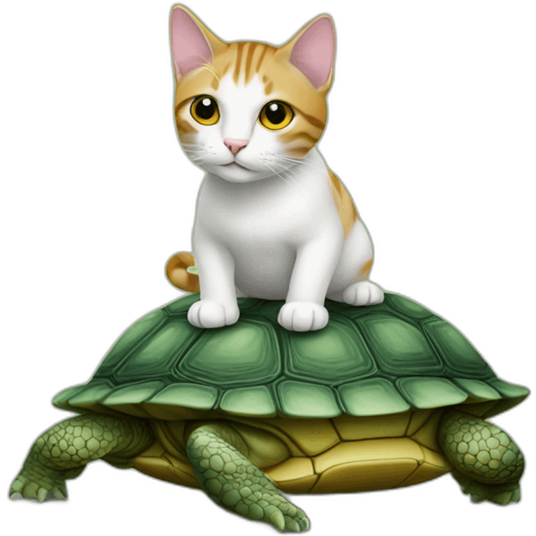 Cat on a turtle emoji