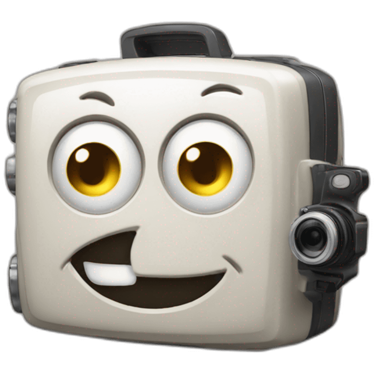 Happy Camera with a brain emoji