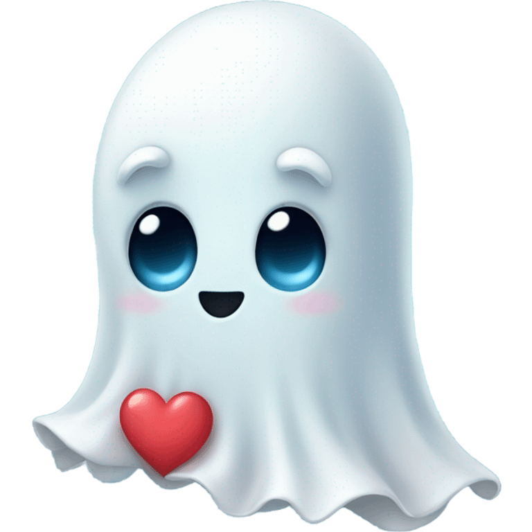 Cute ghost showing heart  emoji