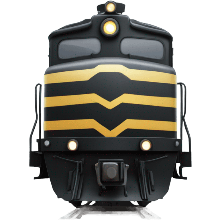 A electric locomotive was with black oval eyes  emoji