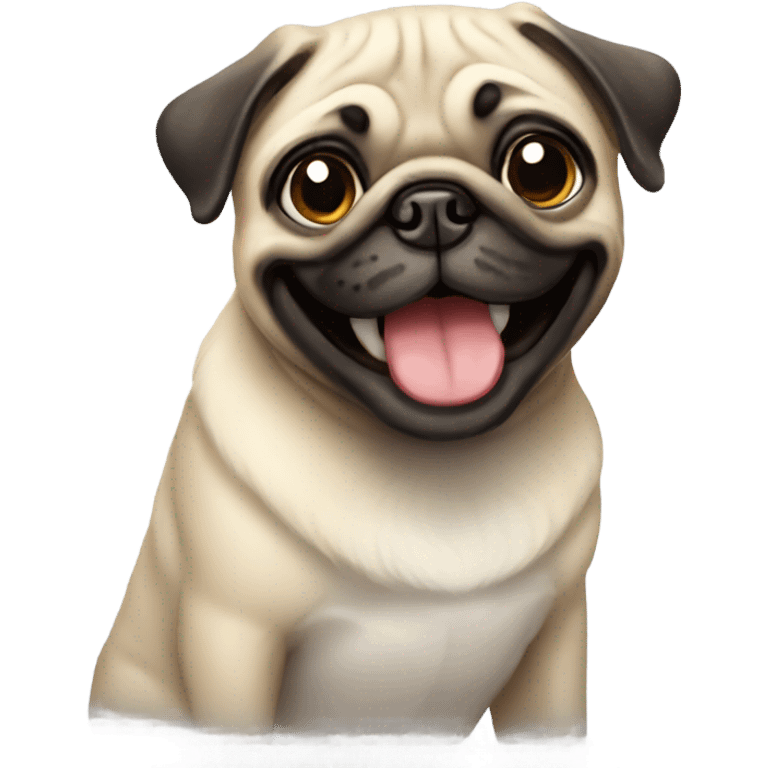 Pug smiling emoji