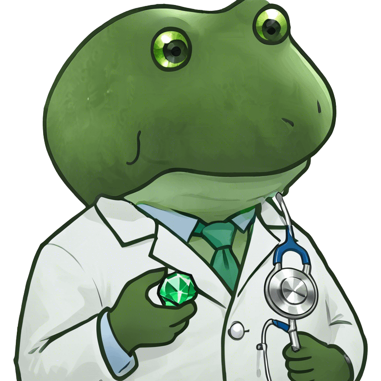 doctor bufo holding green diamond emoji