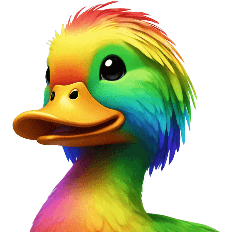 Rainbow duck emoji