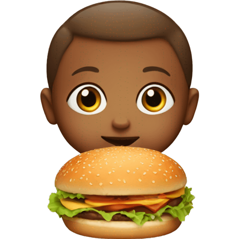 Baby with burger emoji