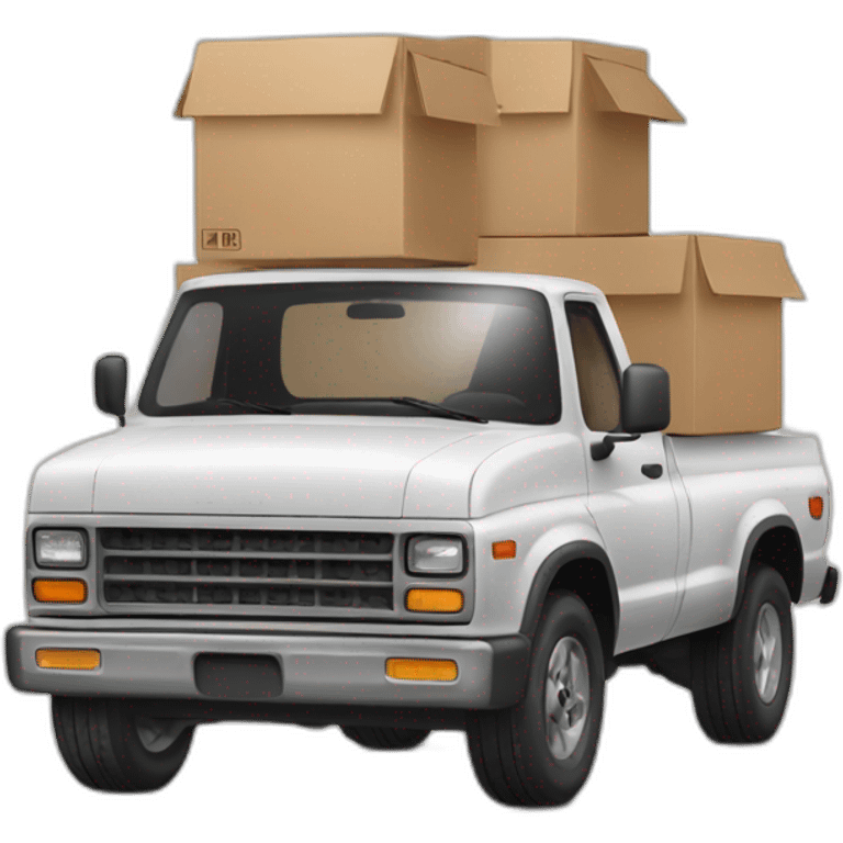 pick up Truck with boxes in the back, not loaded emoji