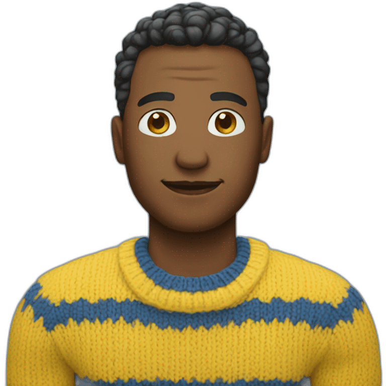 man in blue and yellow sweater emoji