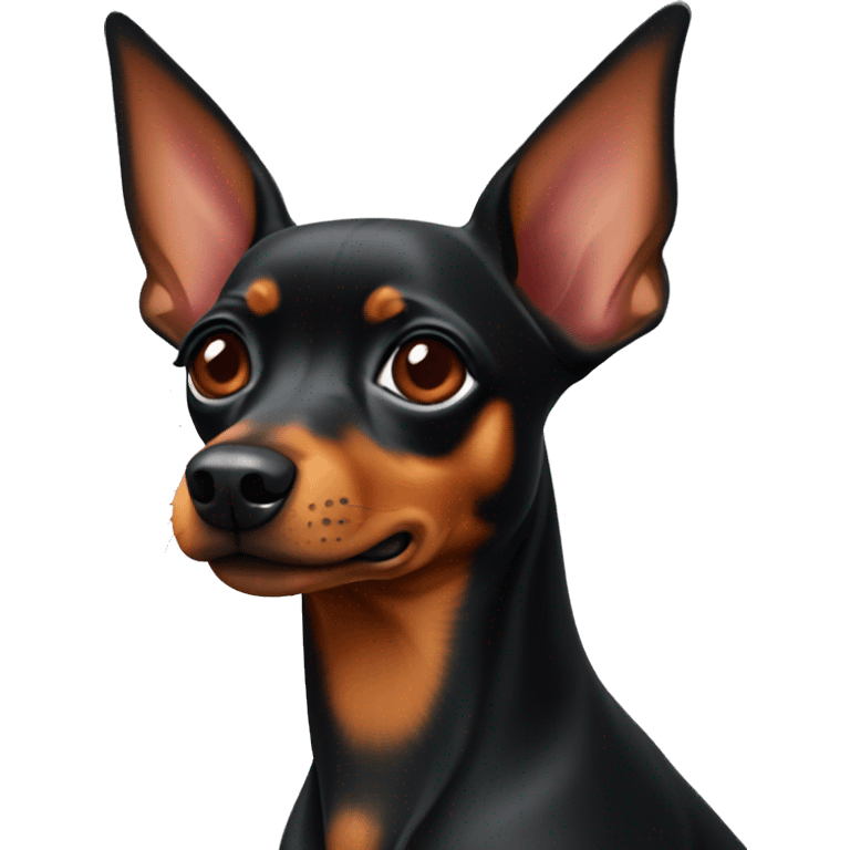 Mini pinscher color fuego emoji