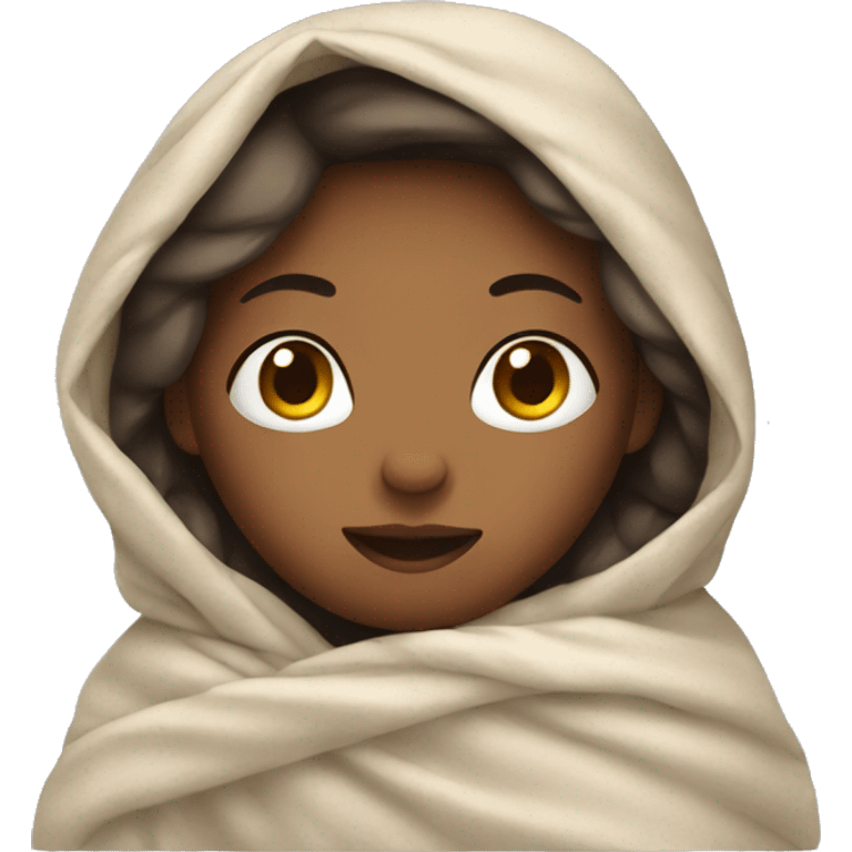 Girl wrapped in blanket  emoji