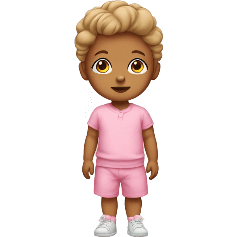 tan baby in pink clothes emoji