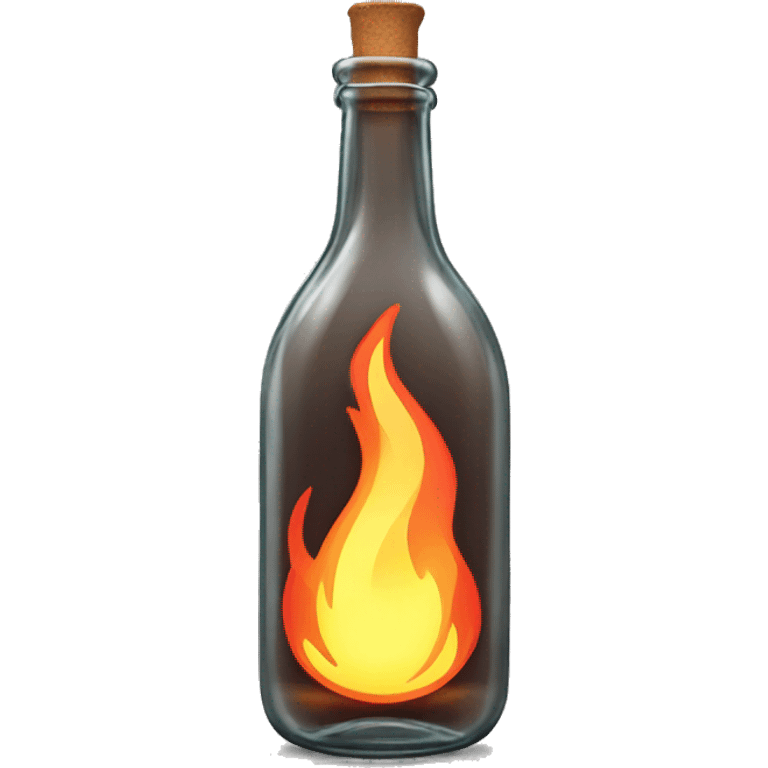 Glass bottle with fire out of spout emoji