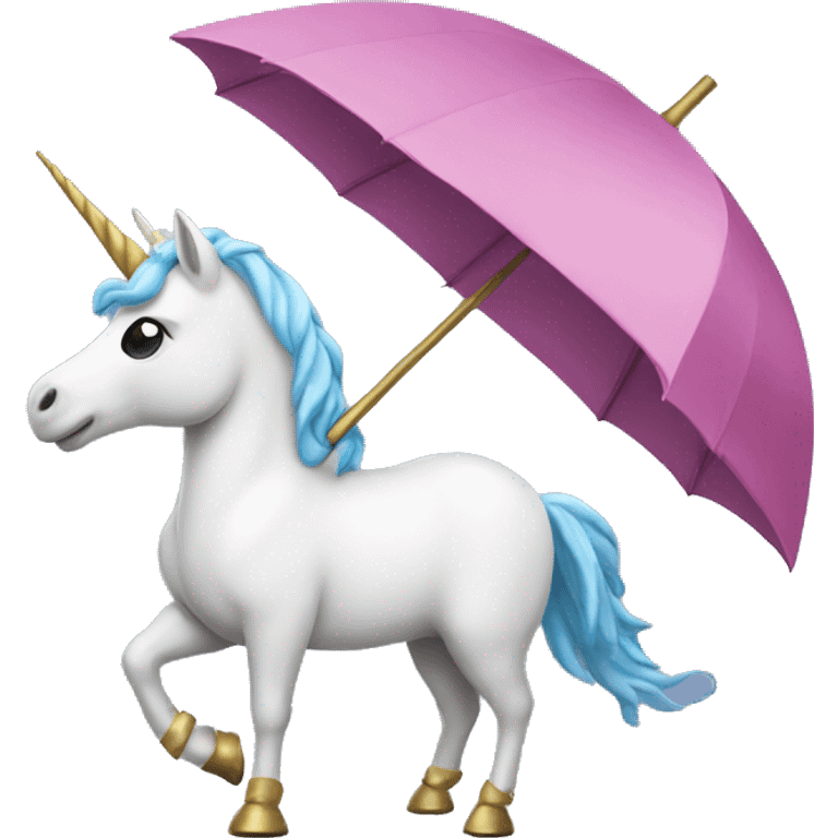 Unicorn holding an umbrella  emoji