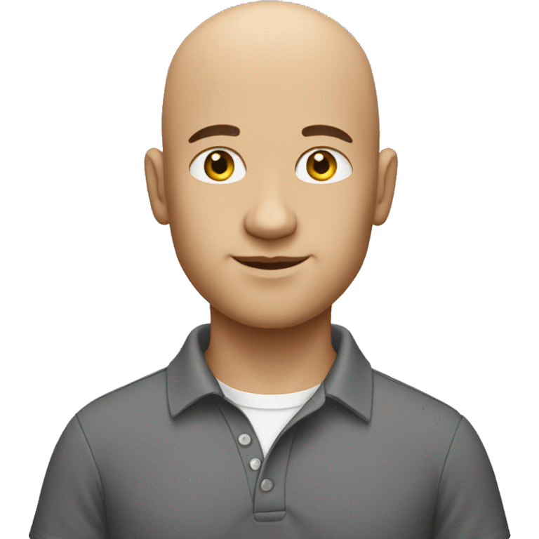 bald guy with polo t shirt  emoji