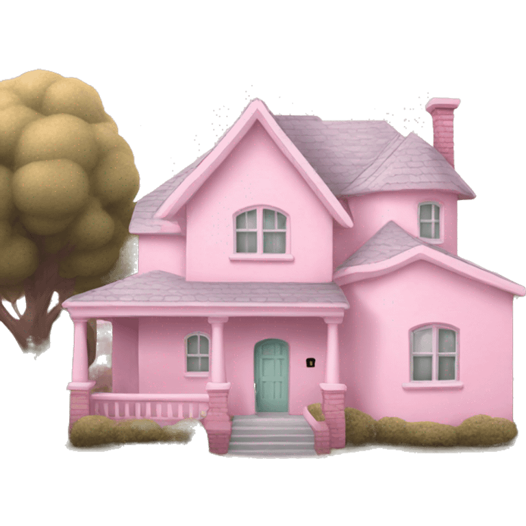 pastel pink house  emoji