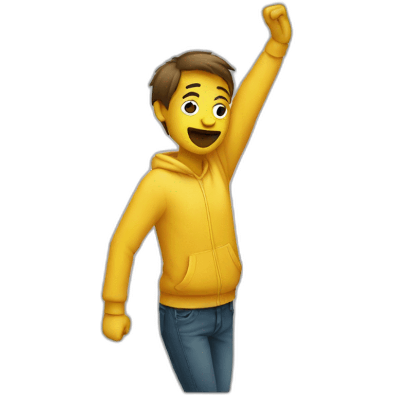 personne qui fait un dab emoji