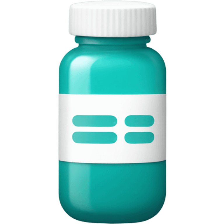 white and teal pill bottle emoji