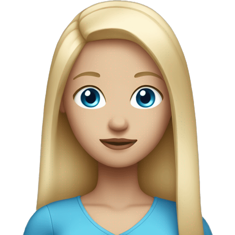 Blond girl with blue eyes and straight hair  emoji