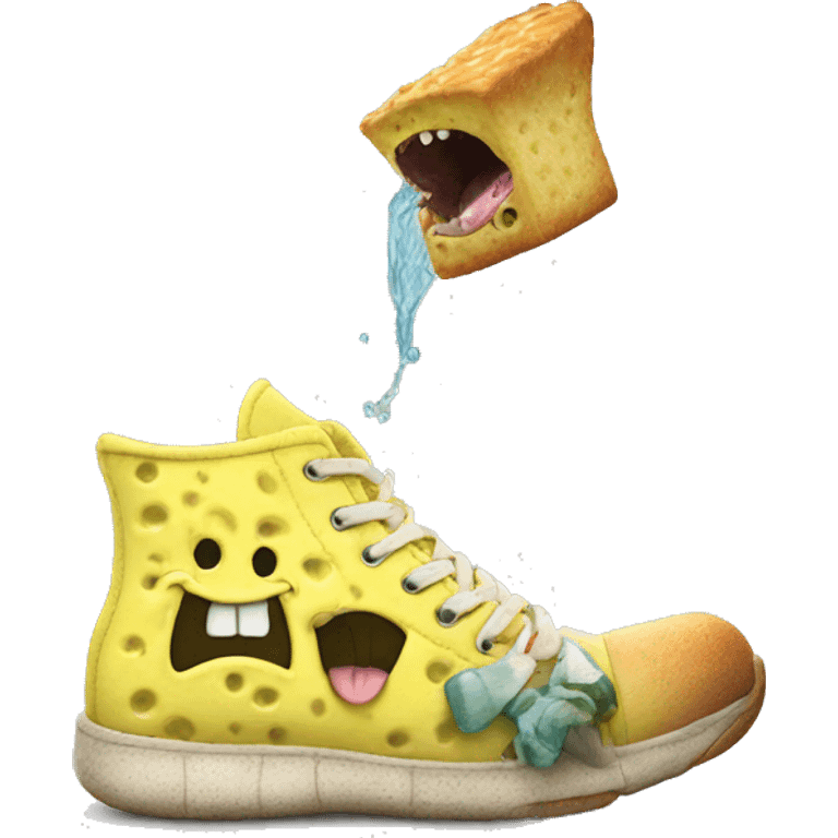 spongebob eating shoes emoji