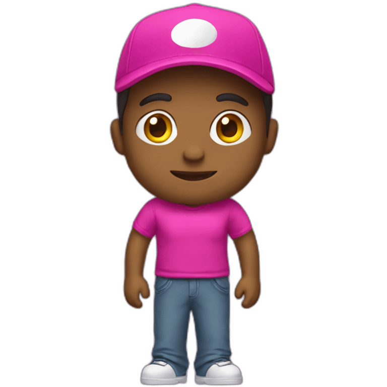 delivery boy with fucsia t-shirt emoji