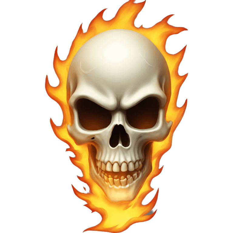 ghost-rider skull in flames emoji