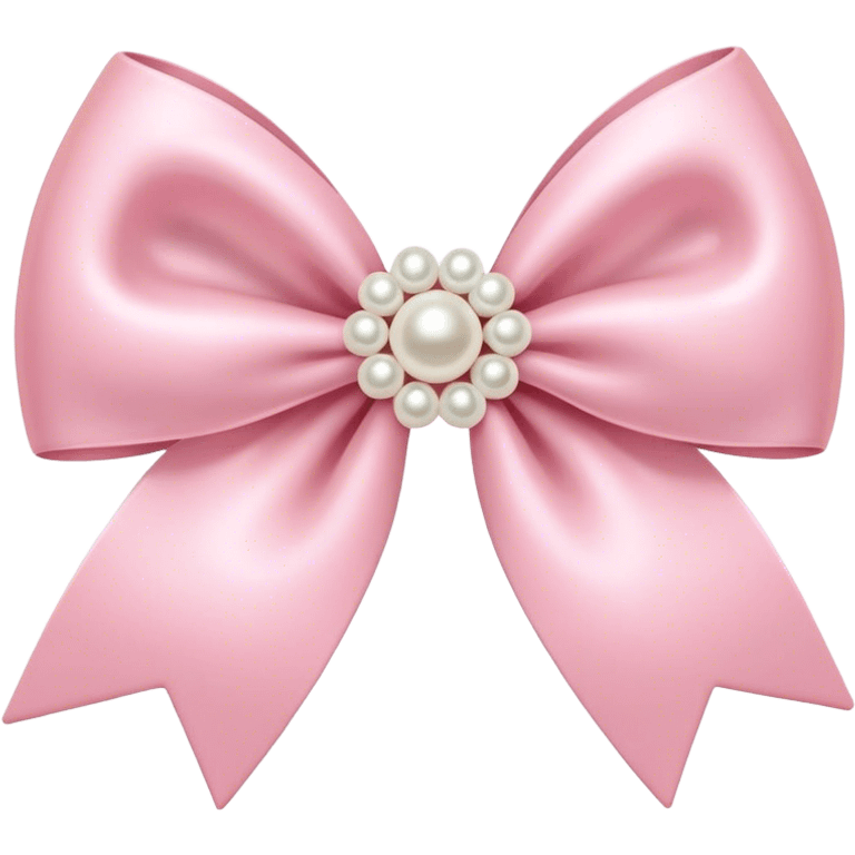 Pastel pink bow with pearls emoji