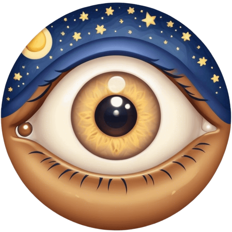 an eye ball with staryy night inside it emoji