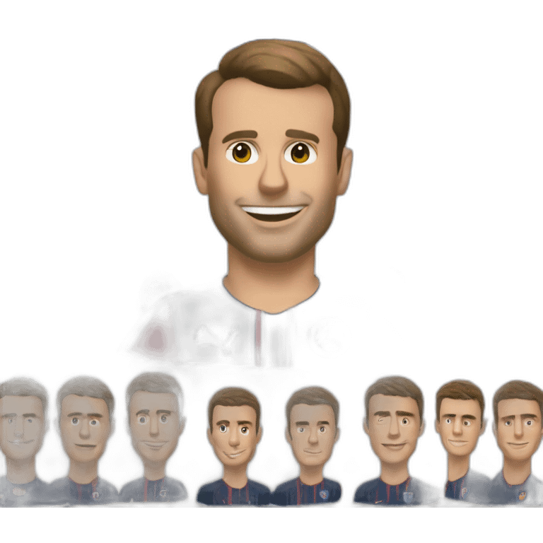 Macron footballeurs avec le mallio u psg emoji