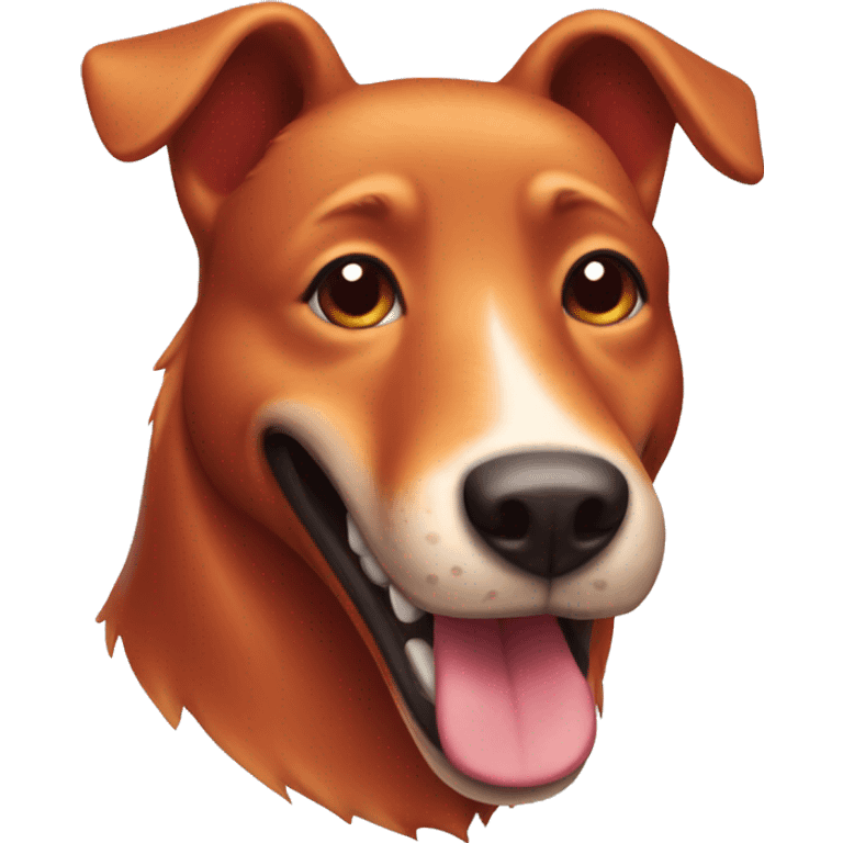 Red dog smile  emoji