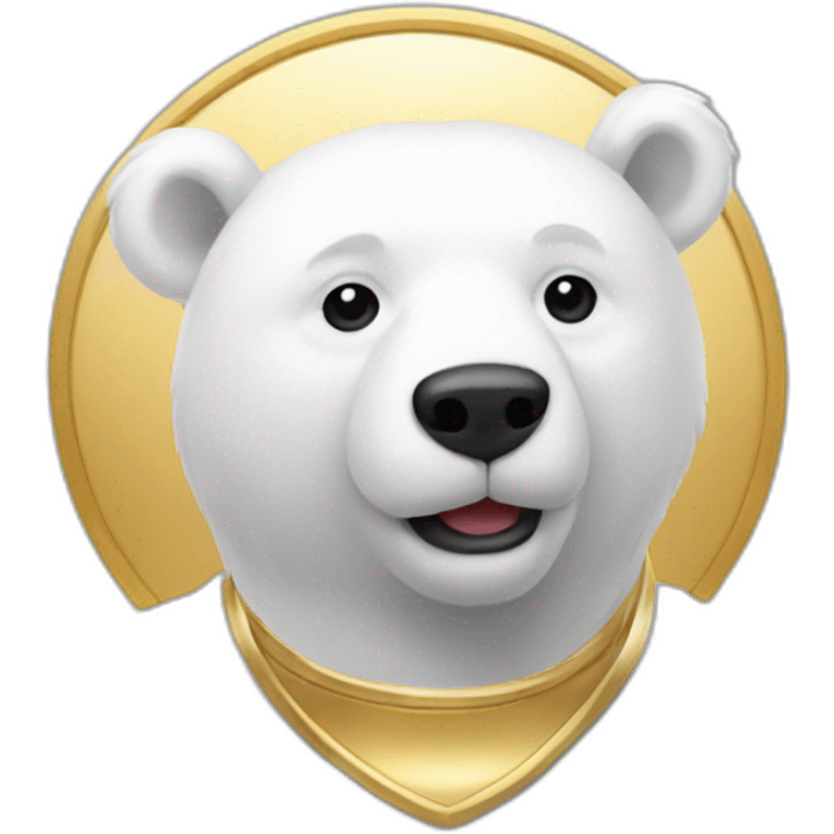 white bear with gold emoji