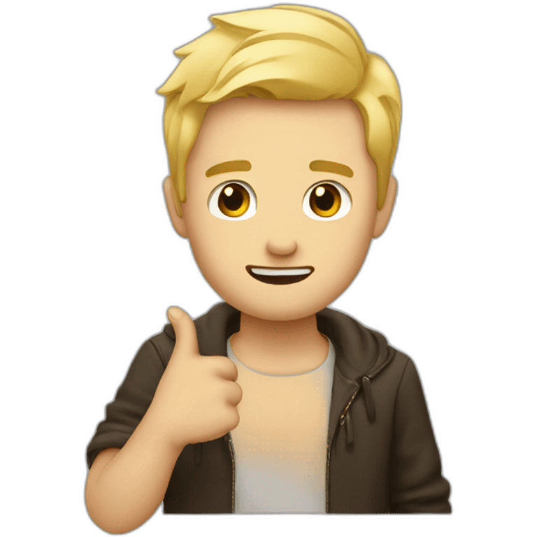 Middle finger blonde guy emoji