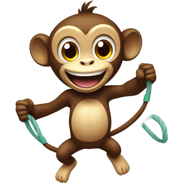 Monkey playing jump rope  emoji