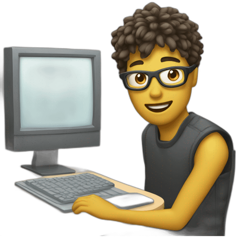 Persona usando computador emoji