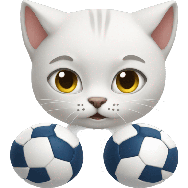 White Footballer  cat strong emoji