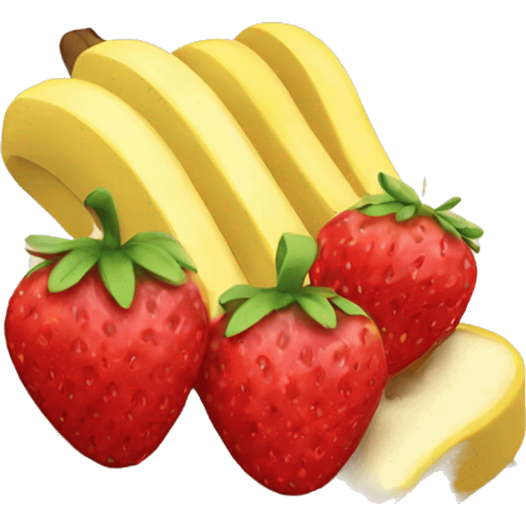 Toast banana strawberries  emoji