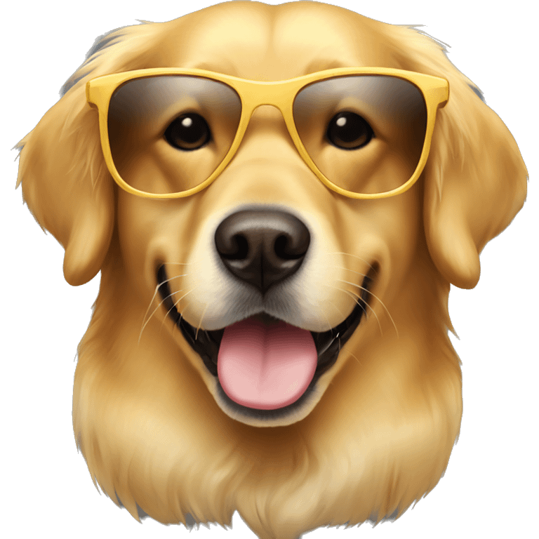 Golden retriever with sun glasses emoji