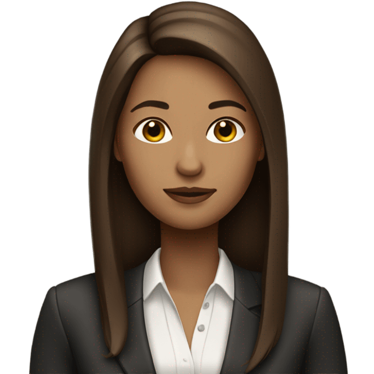 business woman long straight brown hair emoji