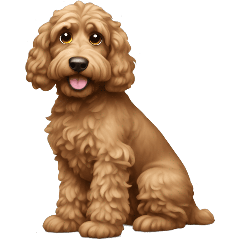 Light brown cockapoo pooping emoji